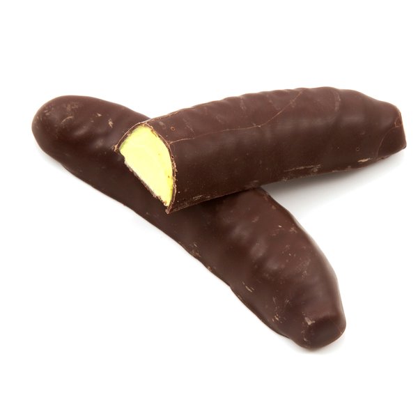 Chocolate-covered firm bananas